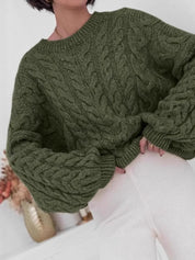 Cable Knit Long Sleeve Sweater | Sweaters Daverri Fashions