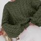 Cable Knit Long Sleeve Sweater - DAVERRI FASHIONS