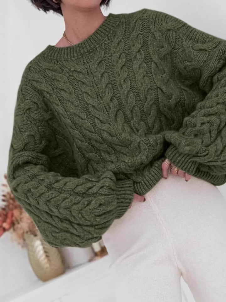 Cable Knit Long Sleeve Sweater | Sweaters Daverri Fashions