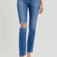 RISEN Full Size High Rise Ankle Skinny Knee Distressed Jeans - DAVERRI FASHIONS