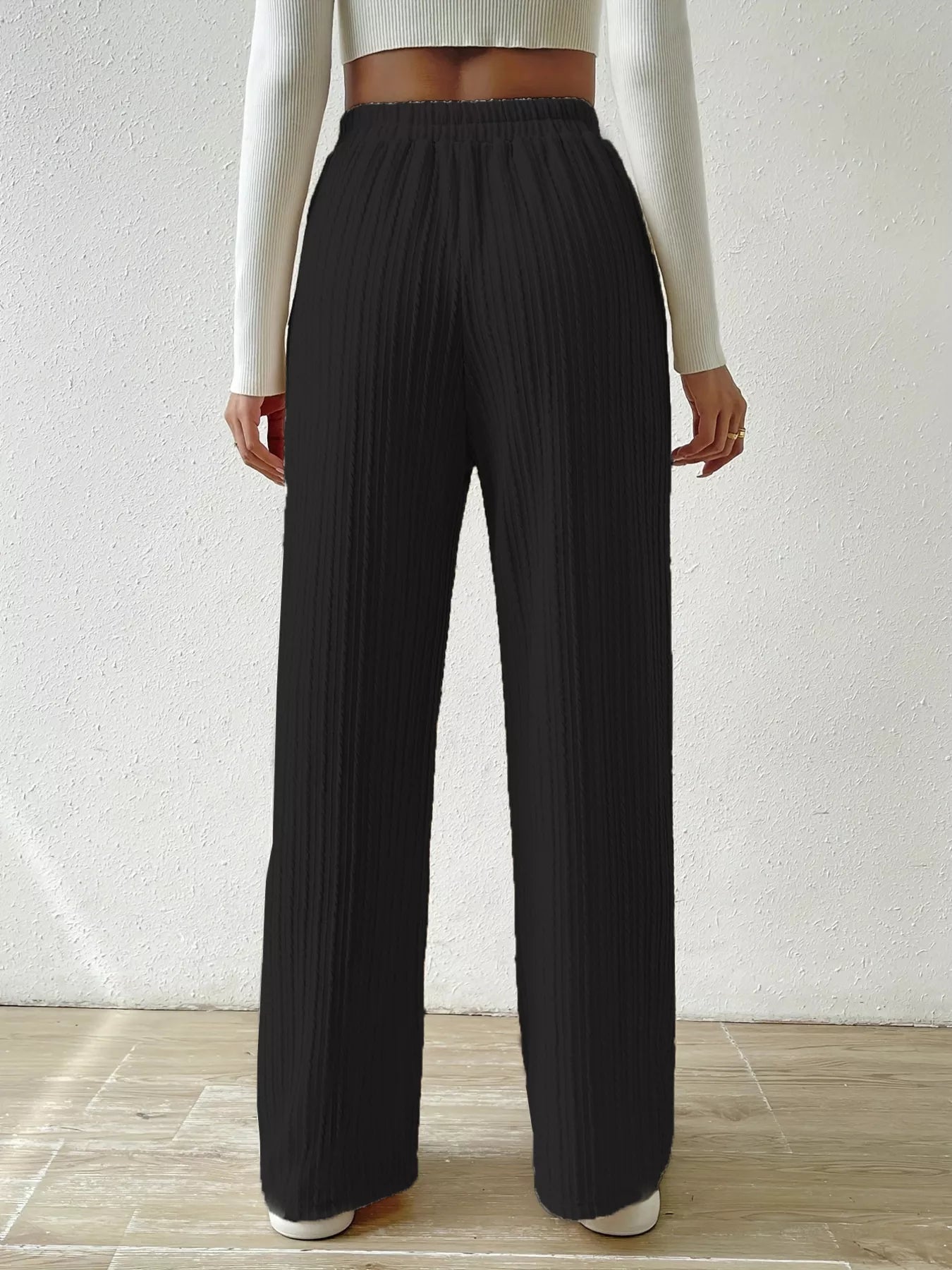 Drawstring Wide Leg Pants | Lounge Pants Daverri Fashions