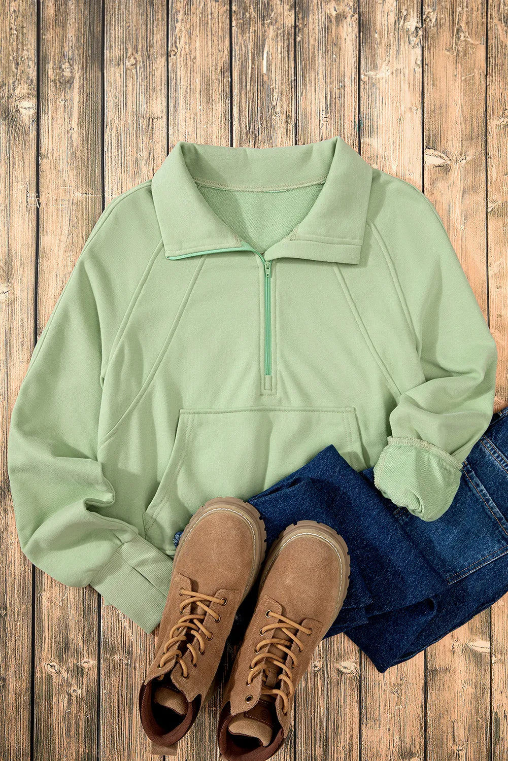 Half Zip Long Sleeve Sweatshirt | Sweatshirts Daverri Fashions