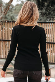 Amaya Ribbed Knit Cold Shoulder Sweater | Sweaters Daverri Fashions