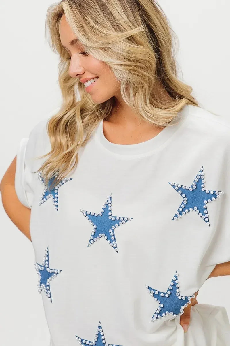 BiBi Fourth Of July Terry T-Shirt - DAVERRI FASHIONS