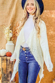 And The Why Textured Knit Fringe Hem Cardigan | Cardigans Daverri Fashions