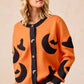 BiBi Halloween Witch Hat Moon Bat Artwork Cardigan - DAVERRI FASHIONS