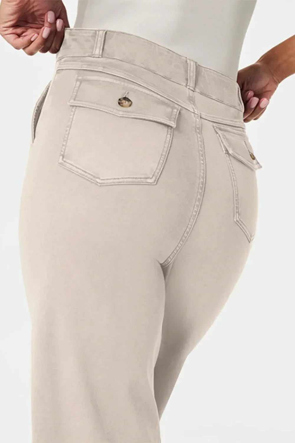 High Waist Jeans with Pockets - DAVERRI FASHIONS