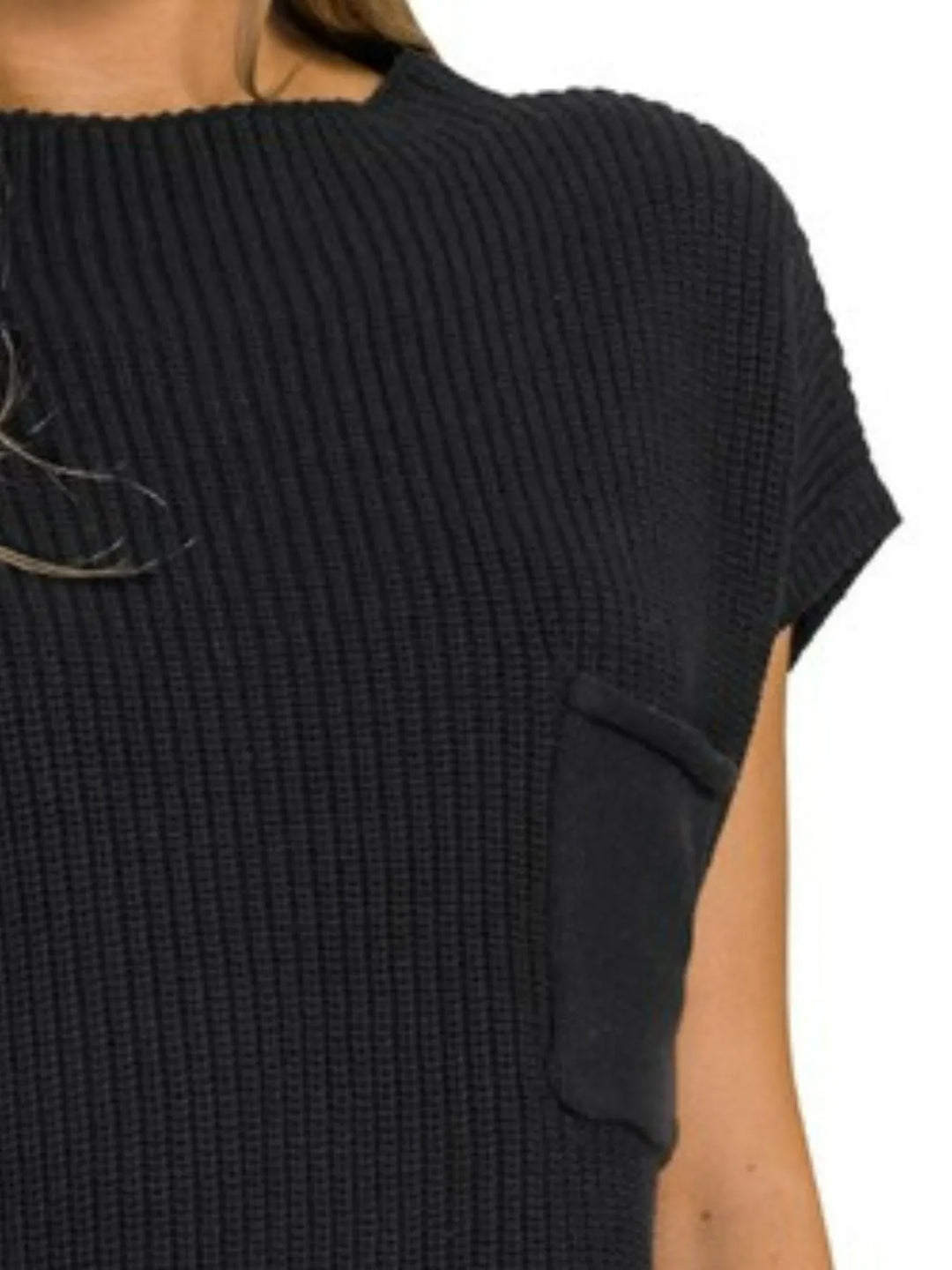 Zenana Mock Neck Short Sleeve Sweater Sweaters