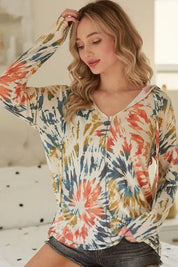 BiBi Tie Dye Print Terry Hoodie | Hoodies Daverri Fashions