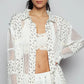 POL Floral Crochet Patchwork Long Sleeve Shirt White Shirts