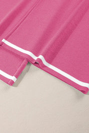 Pink and white striped track pants with elastic waistband from set