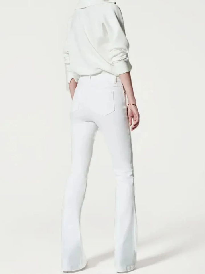 Full Size High-Waisted Flare Jeans Plus Size | Jeans Daverri Fashions