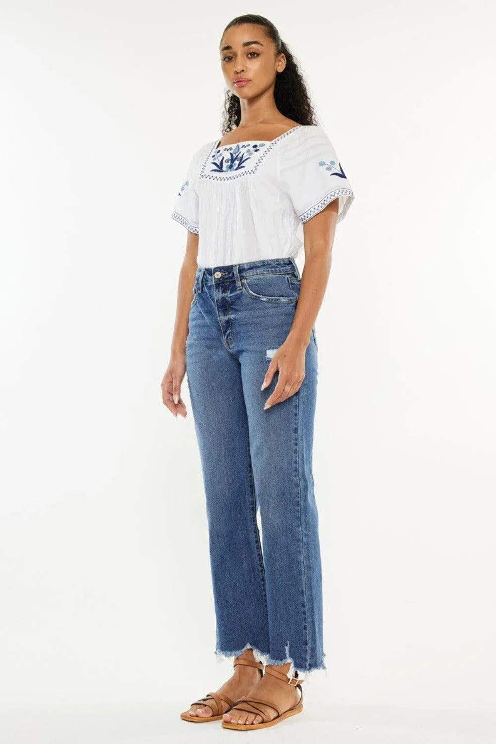 Kancan Full Size High Rise Slim Wide Leg Jeans - DAVERRI FASHIONS