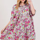 SAGE + FIG Floral Button Down Mini Shirt Dress Mini Dresses