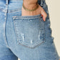 Judy Blue Full Size High Waist Rhinestone Decor Denim Shorts Shorts
