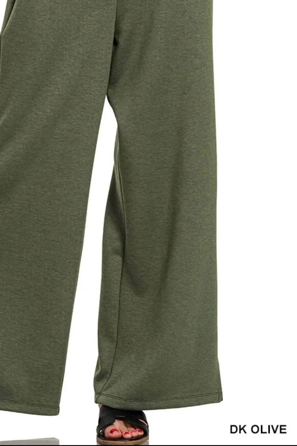 Zenana Scuba Drawstring Pants Dk Olive - DAVERRI FASHIONS