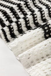 Contrast Striped Crochet Long Sleeve Knit Cover Up | Cover-Ups Daverri Fashions