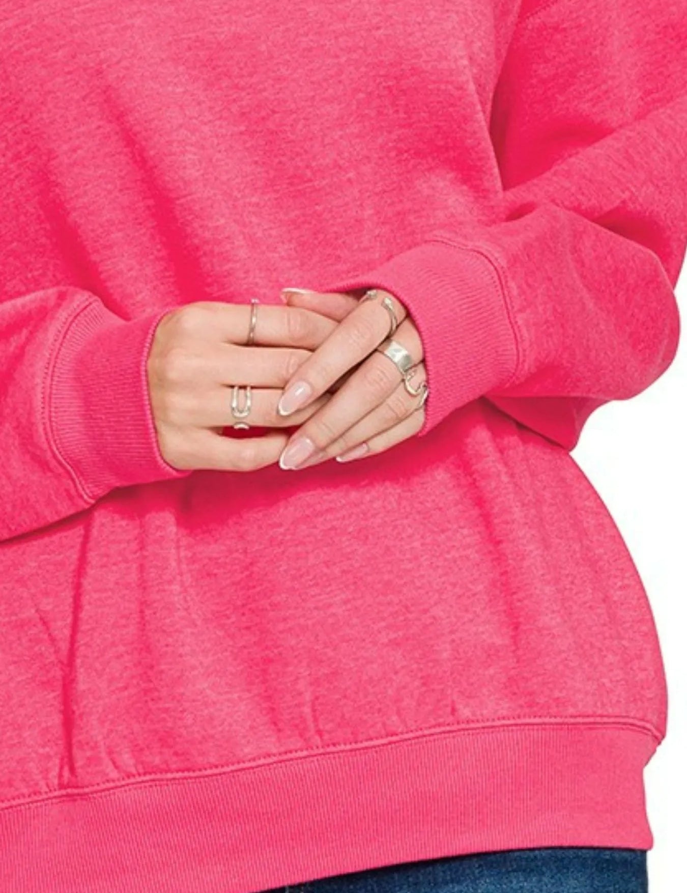 Zenana Fleece Crewneck Long Sleeve Sweatshirt | Sweatshirts Daverri Fashions