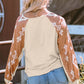 Brown and white patterned kimono-style jacket with bell sleeves by Daverri Fashions