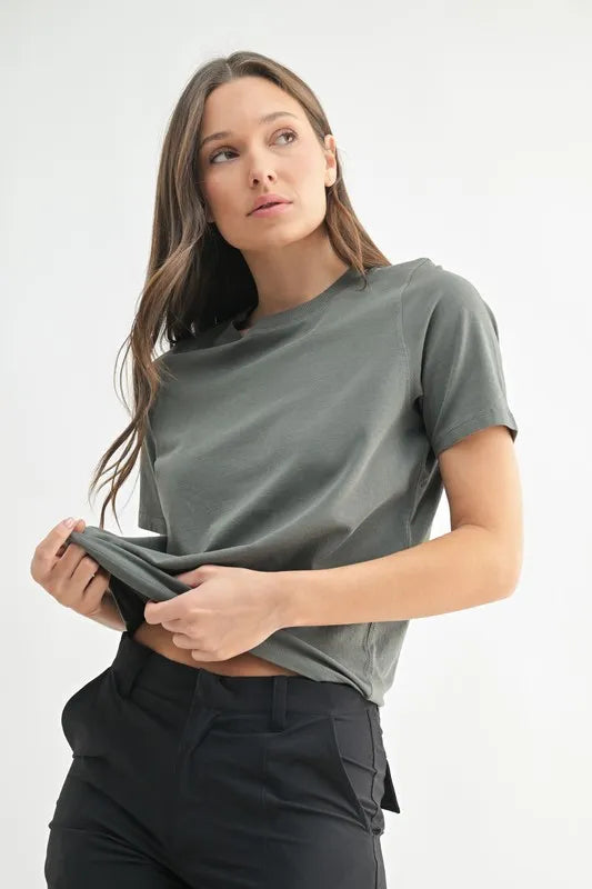 MONO B Round Neck Short Sleeve T-Shirt