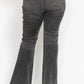Judy Blue Full Size Mid Rise Tummy Control Washed Gray Release Hem Flare Jeans Plus Size - DAVERRI FASHIONS