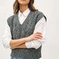Be Cool Cable Knit V-Neck Sweater Vest - DAVERRI FASHIONS