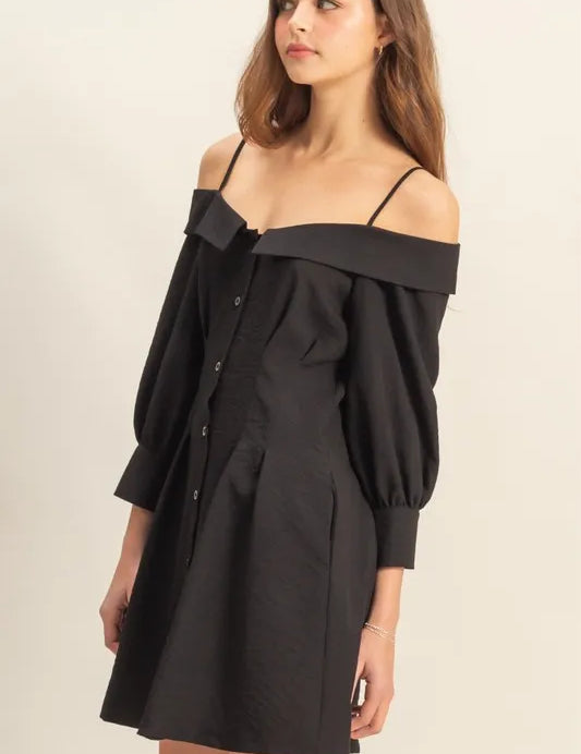 HYFVE Button Down Spaghetti Strap Mini Dress with Pockets | Mini Dresses Daverri Fashions