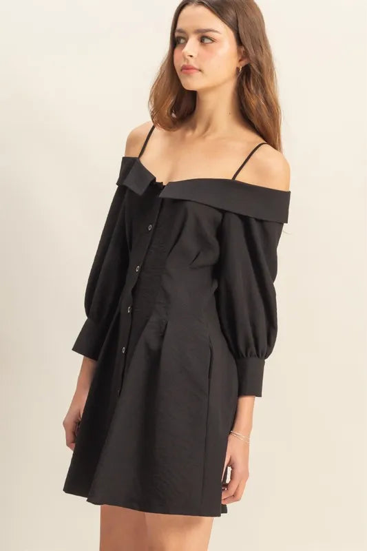 HYFVE Button Down Spaghetti Strap Mini Dress with Pockets Mini Dresses