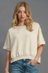 Umgee Full Size Lightweight Cropped Sweatshirt Plus Size ECRU