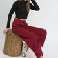 Umgee Cable Knit Textured Wide Leg Pants - DAVERRI FASHIONS