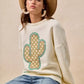 BiBi Cactus Embroidered Fleece Sweatshirt - DAVERRI FASHIONS