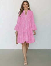 Full Size Eyelet Ruffled Hem Tiered Dress Plus Size | Mini Dresses Daverri Fashions