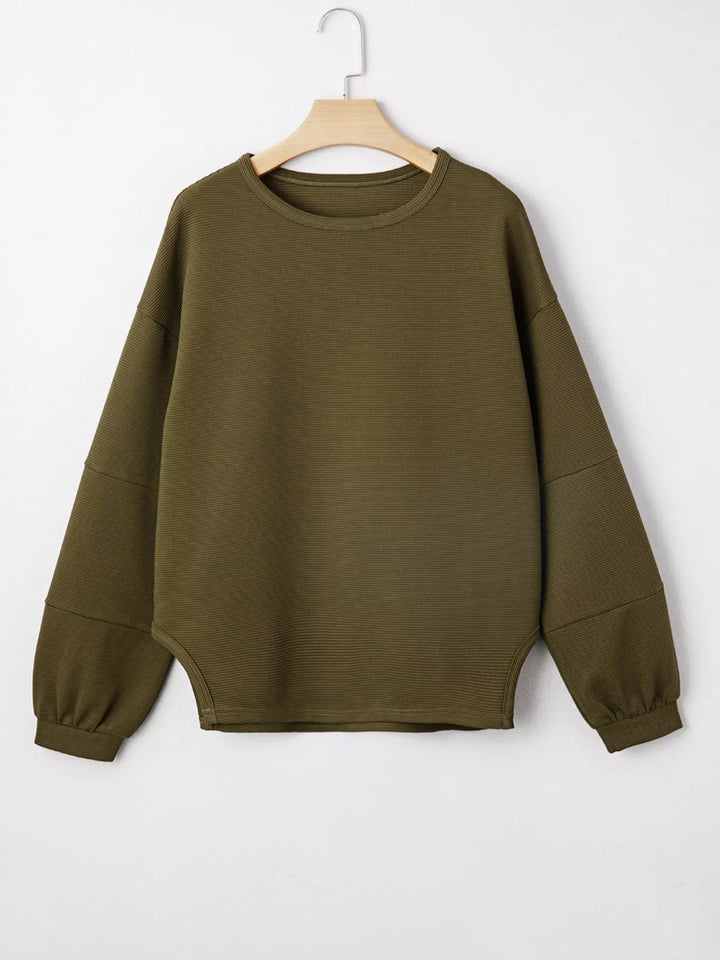 Ribbed Knit Oversized Sweatshirt | Sweatshirts Daverri Fashions