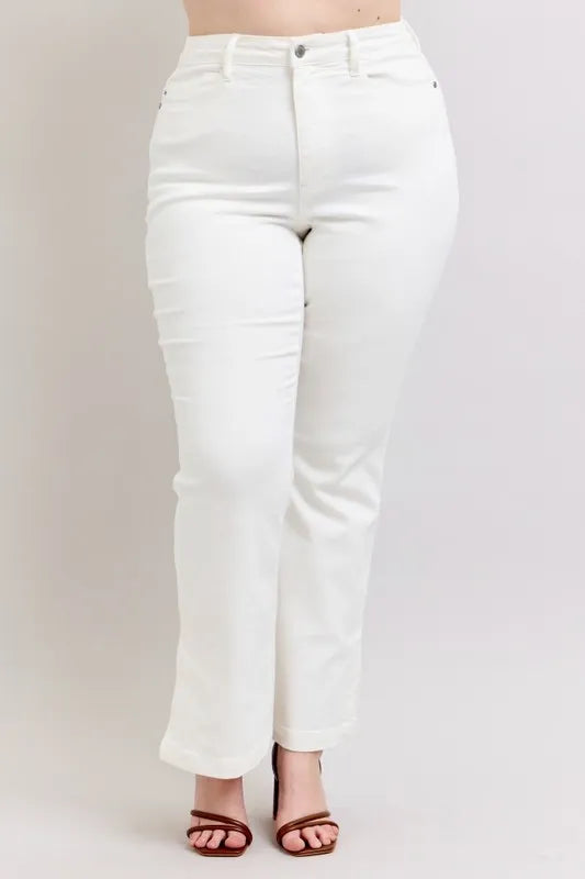 Judy Blue Full Size High Waist Side Slit Slim Bootcut Jeans Plus Size