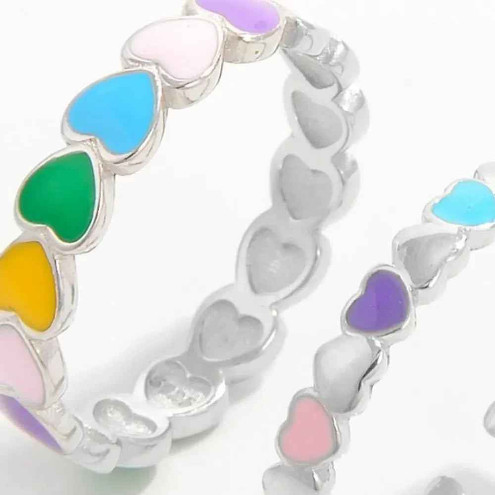 925 Sterling Silver Drip Oil Heart Ring - DAVERRI FASHIONS