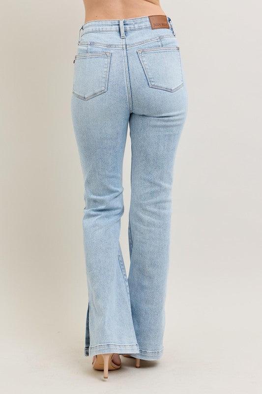 Judy Blue Tummy Control Vintage Wash Side Slit Slim Boot Jeans Jeans