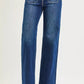 RISEN Full Size High Rise Wide Leg Jeans with Front Tie Detail Plus Size - DAVERRI FASHIONS
