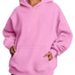 Pink kangaroo pocket long sleeve hoodie in soft cozy fabric