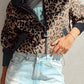 Daverri Fashions Leopard Zip Up Long Sleeve Jacket - DAVERRI FASHIONS
