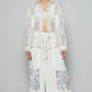 POL Floral Crochet Patchwork Long Sleeve Shirt Shirts