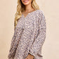 BiBi Leopard Printed French Terry Sweatshirt with frayed cuffs