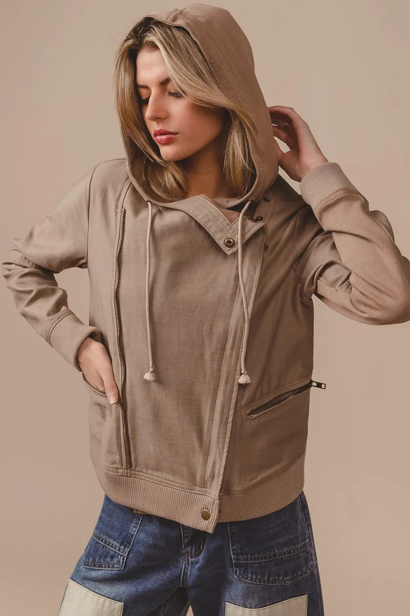 BiBi Textured Woven Rider Jacket | Jackets Daverri Fashions