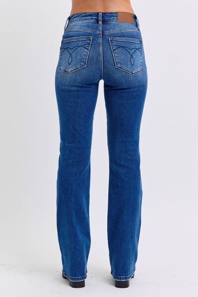 Judy Blue Full Size Run Mid-Rise Bootcut Jeans with Thermal Lining Jeans