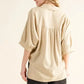 And The Why Oversized Linen Button Down Shirts Top - DAVERRI FASHIONS