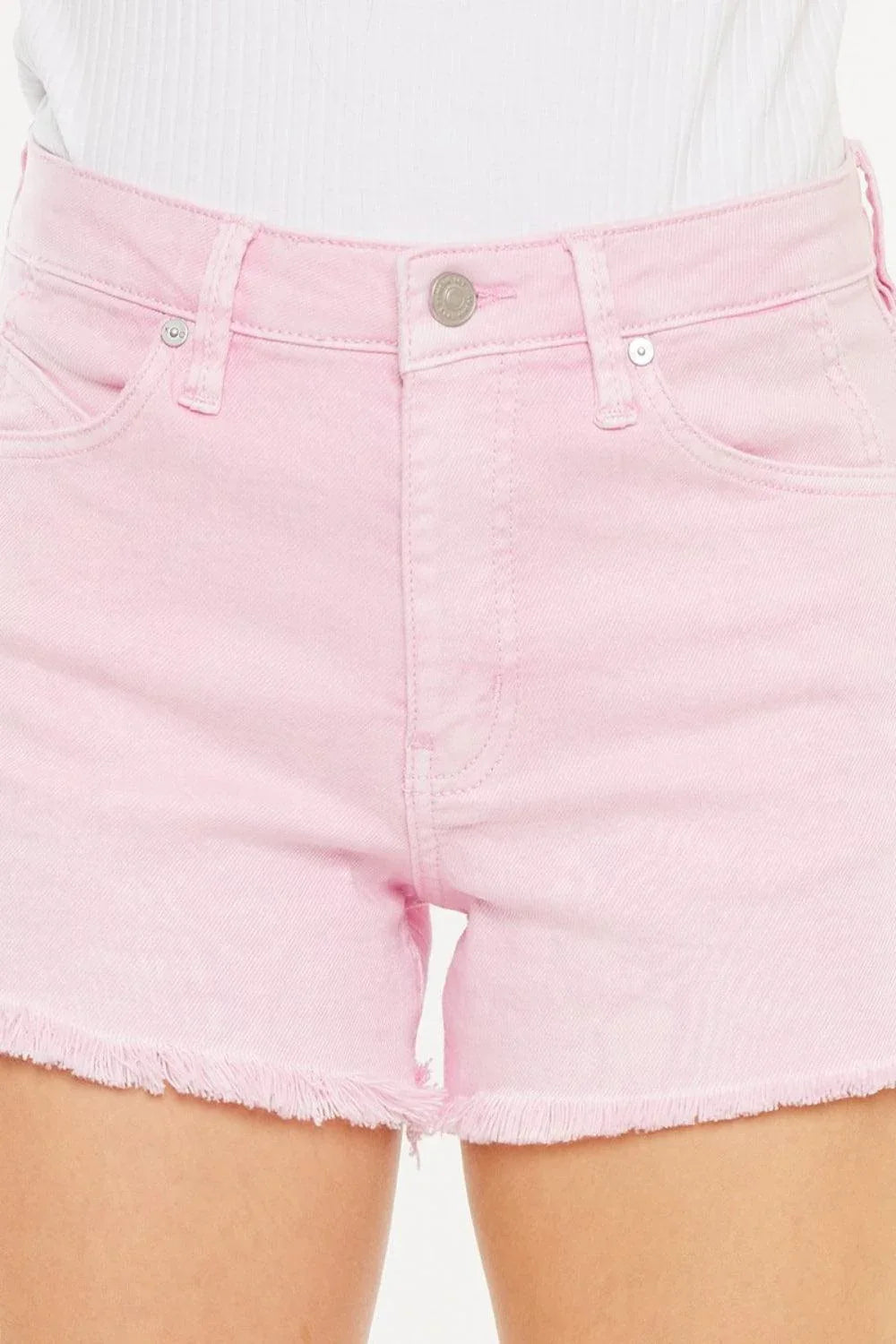 Kancan Raw Hem High Waist Denim Shorts - DAVERRI FASHIONS