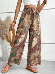 Printed Wide Leg Pants | Pants Daverri Fashions