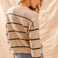SO ME Stripe Crew Neck Basic Essential Sweater - DAVERRI FASHIONS