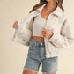 MABLE Floral Embroidered Fleece Teddy Jacket