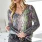 BiBi Snakeskin Print Low Gauge Hacci V Neck Top - DAVERRI FASHIONS
