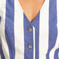HYFVE Woven Striped V-Neck Button Down Vest